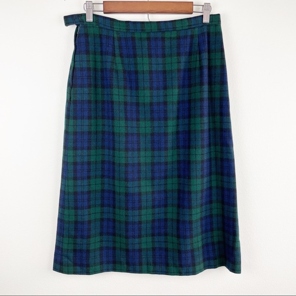 PENDLETON Vintage Plaid Blazer Skirt Suit Set C14 - Picture 5 of 16